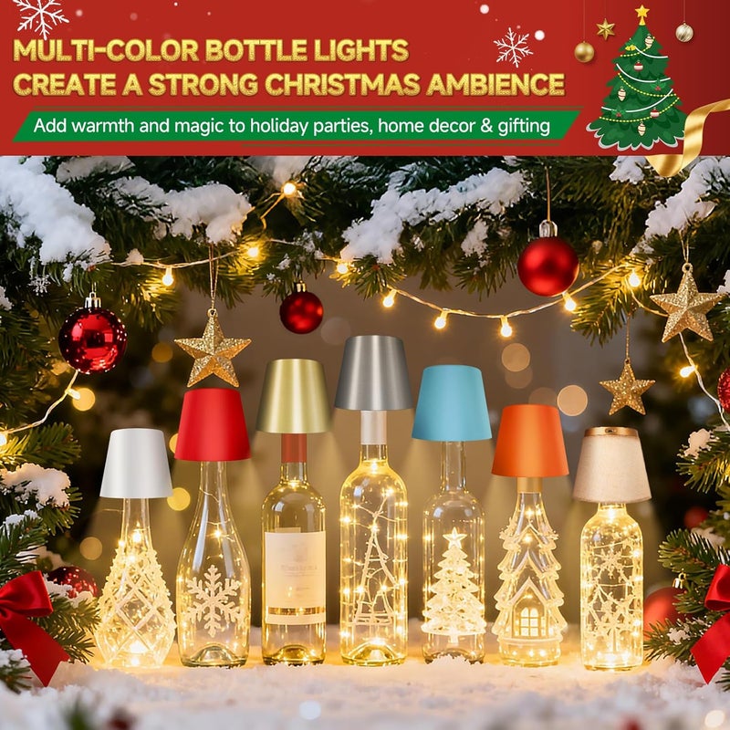Hoide 2025 New Wireless Bottle Lamp - LED Bottle Lights for Liquor & Wine Bottles, Cordless Lampshade, Whiskey Bottle Top Light, Bottle Stopper Night Light Kit, Rechargeable 3-Tone Touch-Dimmable - Image 4